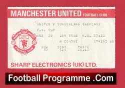 Manchester United v Sunderland 1986 – FA Cup Match Ticket