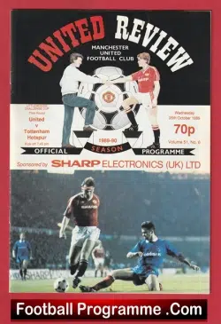 Manchester United v Tottenham 1989 – Signed Bobby Charlton