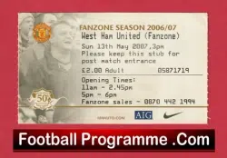 Manchester United v West Ham United 2007 – Football Ticket