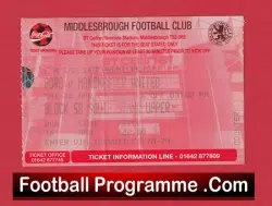 Middlesbrough v Manchester United 2001 – Football Ticket
