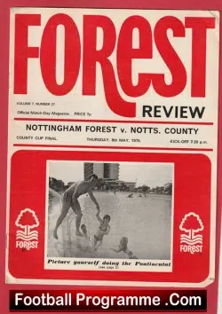 Nottingham Forest v Notts County 1975 – FA County Cup Final