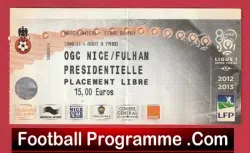 OGC Nice v Fulham 2012 – Football Ticket