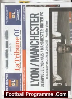Olympique Lyon v Manchester United 2004 - Newspaper Edition France + Slip - football memorabilia