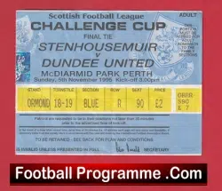 Stenhousemuir v Dundee United 1995 – Scottish Cup Final Ticket
