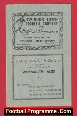 Swindon Town v Northampton Town 1947 – 1940s