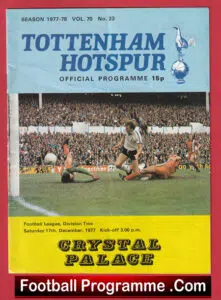 Tottenham Hotspur v Crystal Palace 1977