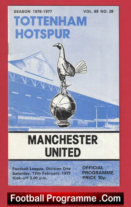 Tottenham Hotspur v Manchester United 1977