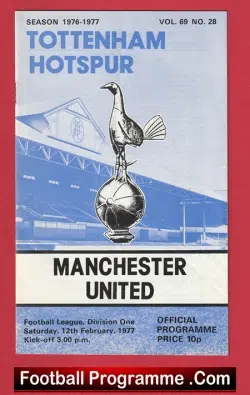 Tottenham Hotspur v Manchester United 1977