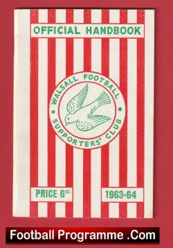Walsall Football Club Official Handbook 1963 - 1964 - football memorabilia