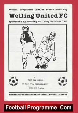 Welling United v West Ham United 1995