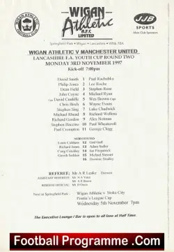 Wigan Athletic v Manchester United 1997 - Youth Cup