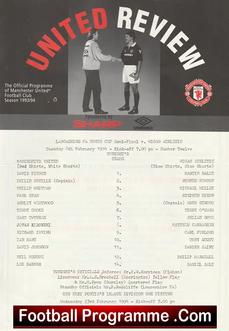 Manchester United v Wigan Athletic 1994 - Youth Cup Semi Final - Image 2
