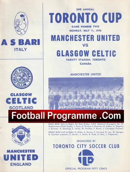 Glasgow Celtic v Manchester United 1970 - Canada Tour = White - Image 2