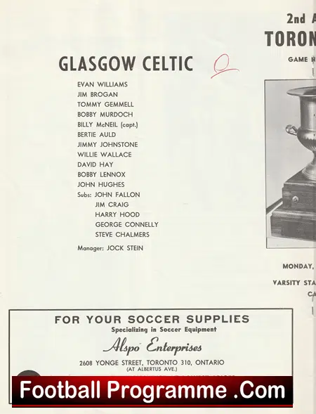 Glasgow Celtic v Manchester United 1970 - Canada Tour = White - Image 3