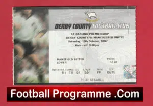 Derby County v Manchester United 1997 – Match Ticket