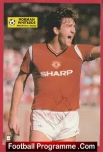 Manchester United Norman Whiteside Signed Picture Man Utd 1982 – 1989