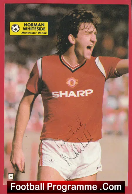 Manchester United Norman Whiteside Signed Picture Man Utd 1982 - 1989 - Image 2