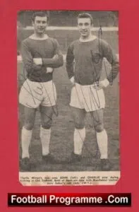 Manchester United Charlie Mitten + John Mitten Autograph Signed Man Utd Brothers