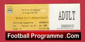 Manchester City v Manchester United 2012 – FA Cup Ticket