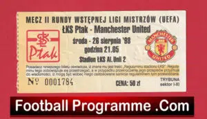 Lodz v Manchester United 1998 – Match ticket Treble Season