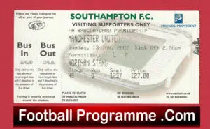 Southampton v Manchester United 2002 – Match Ticket