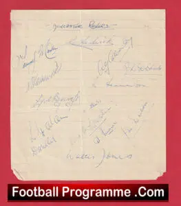 Doncaster Rovers Football Club Multi Autographed Signed Sheet 1949 – 1950