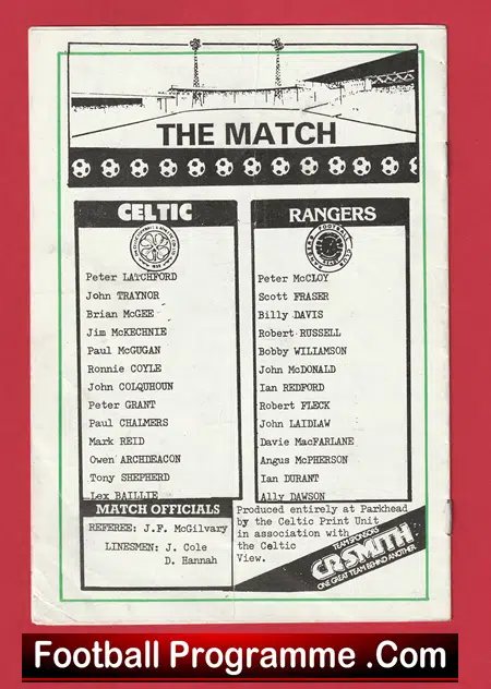Glasgow Celtic v Glasgow Rangers 1985 - Reserves Match 5 - 0 - Image 3