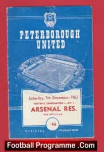 Peterborough United v Arsenal 1963 – Reserves Match
