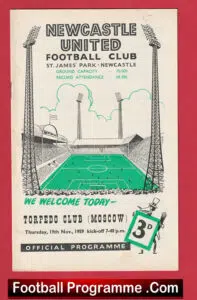 Newcastle United v Torpedo Moscow 1959 – 1950’s Friendly Game