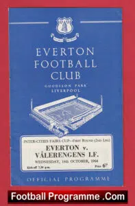Everton v Valerengens IF 1964 – Inter Cities Fairs Cup