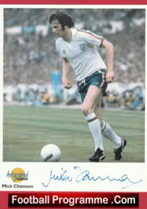England Mick Channon Autographed Signed Picture Card