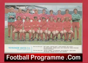 Rotherham United Football Club Multi Autographed Signed Picture 1971 – 1972