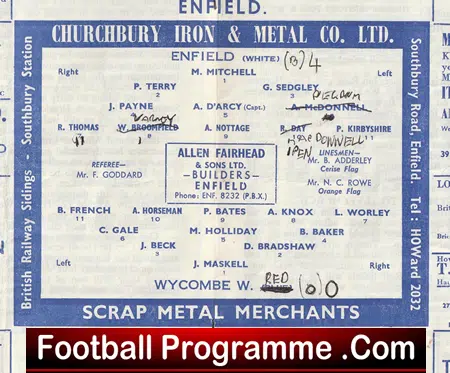Enfield v Wycombe Wanderers 1965 - Football Programmes - Image 3