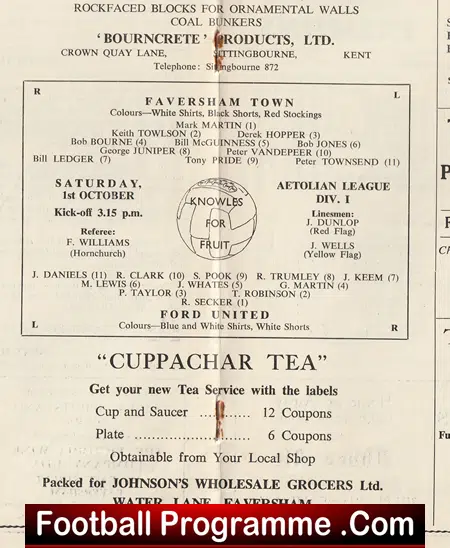 Faversham Town v Ford United 1960 - Image 3