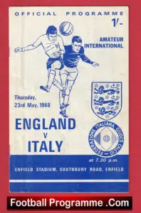 England v Italy 1968 – Amateur International at Enfield