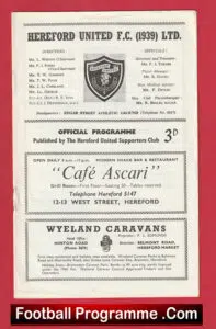 Hereford United v Gravesend 1962