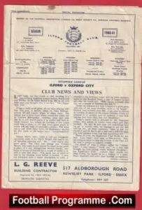 Ilford v Oxford City 1961