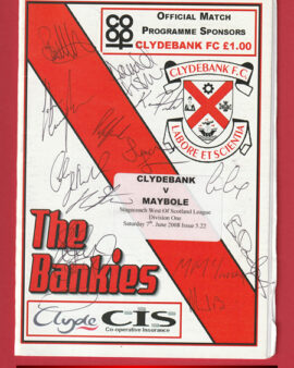 Clydebank v Maybole 2008 – Multi Signed Autographed The Bankies