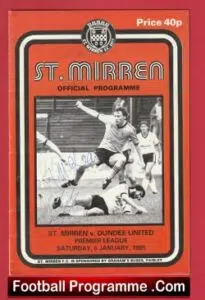 St Mirren v Dundee United 1985 – Multi Signed Autographed