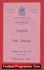 England v New Zealand 1964 – Amateur International Match Dulwich