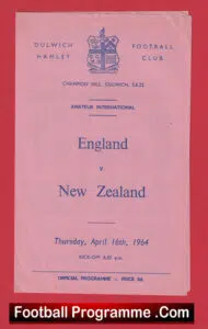 England v New Zealand 1964 – Amateur International Match Dulwich