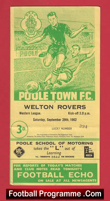 Poole Town v Welton Rovers 1962 - Western League Game - Image 2