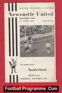 Newcastle United v Sunderland 1964 – Signed Autographed