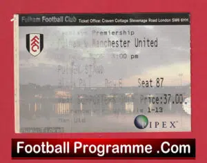 Fulham v Manchester United 2005 – Football Ticket
