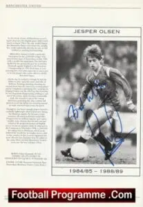 Manchester United Jesper Olsen + Norman Whiteside Signed Picture Man Utd