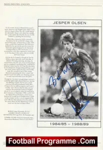 Manchester United Jesper Olsen + Norman Whiteside Signed Picture Man Utd