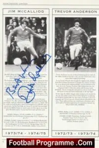 Manchester United Jim McCalliog + Givens + Beilby Signed Picture Man Utd