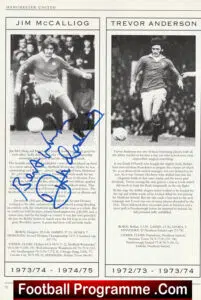 Manchester United Jim McCalliog + Givens + Beilby Signed Picture Man Utd
