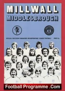 Millwall v Middlesbrough 1973