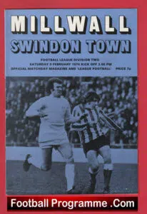 Millwall v Swindon Town 1974